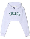 Underboob Hoodie White Melange - TAILOR STUDIO - BALAAN 4