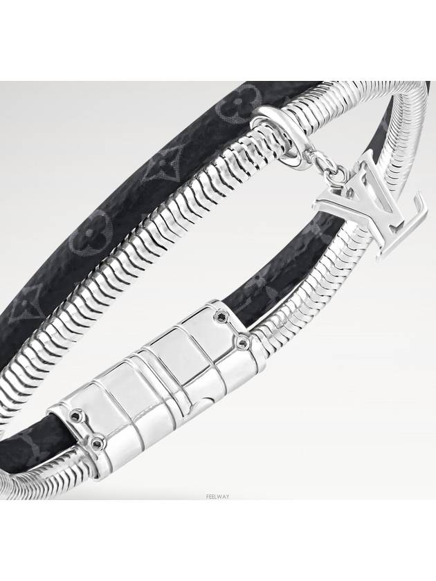 Monogram Swirl Bracelet Silver Black - LOUIS VUITTON - BALAAN 4