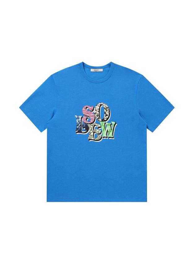 Logo Graphic Short Sleeve T-shirt Blue - SOLEW - BALAAN 1