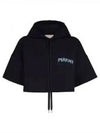 Logo Patch Drawstring Hooded Top Black - MARNI - BALAAN 2