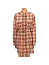 Liliane Check Midi Shirt Dress Orange - ISABEL MARANT - BALAAN 1