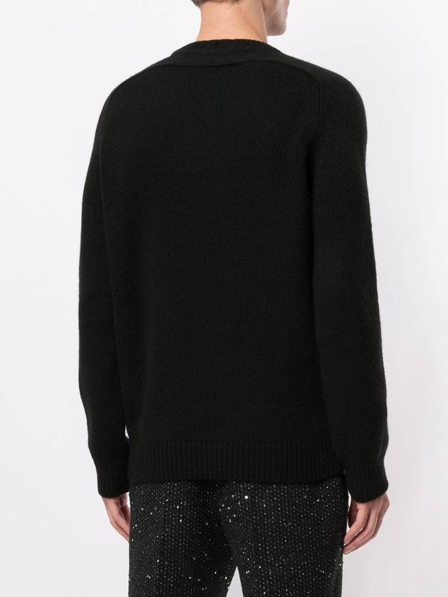 Men's Crewneck Cashmere Knit Top Black - SAINT LAURENT - BALAAN 5