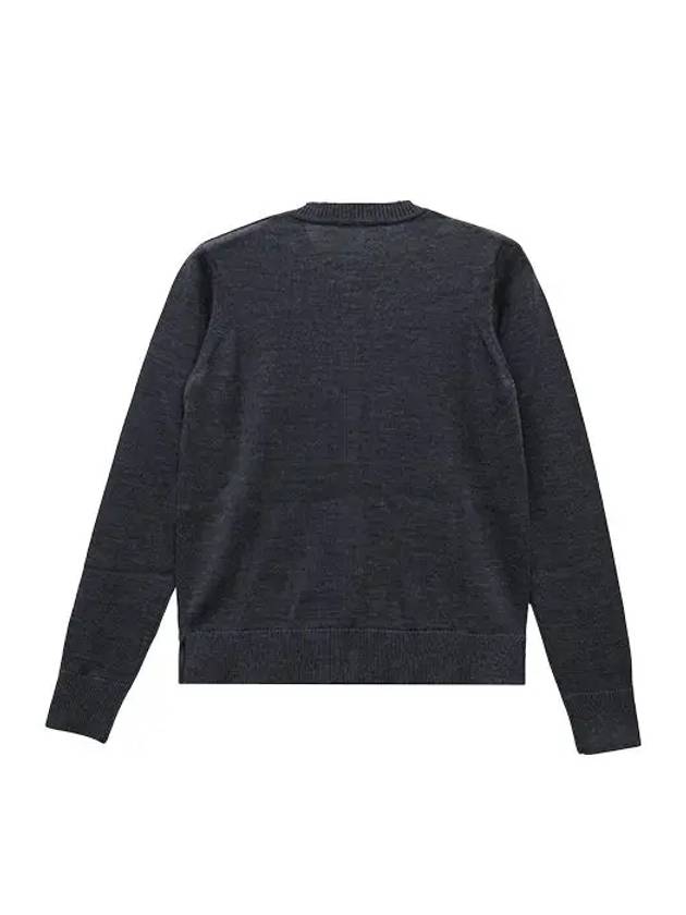 Fox Head Patch Adjusted Round Neck Cardigan Grey - MAISON KITSUNE - BALAAN 7