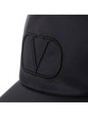 V Embroidered Logo Nylon Ball Cap Black - VALENTINO - BALAAN 5