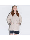 Corduroy Collar Half Trench Coat Beige - OPENING SUNSHINE - BALAAN 1