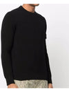 Men's Ribbed Soft Cotton Crewneck Knit Top Black - STONE ISLAND - BALAAN 4