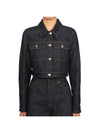 Women's Cropped Denim Jacket Navy - DIOR - BALAAN 2