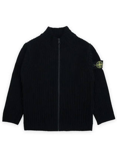 Kids 512C2 Full Zip Knit Cardigan Black - STONE ISLAND - BALAAN 1