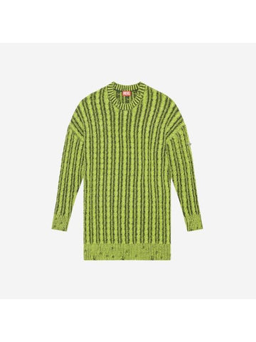 M Pantesse Two-Tone Cotton Long Knit Top Green - DIESEL - BALAAN 1