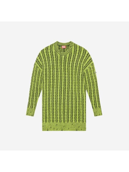 M Pantes Two-Tone Cotton Long Knit Top Green - DIESEL - BALAAN 1