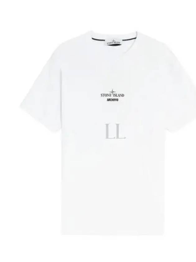 Men's Archivio Logo Short Sleeve T-Shirt White - STONE ISLAND - BALAAN 2