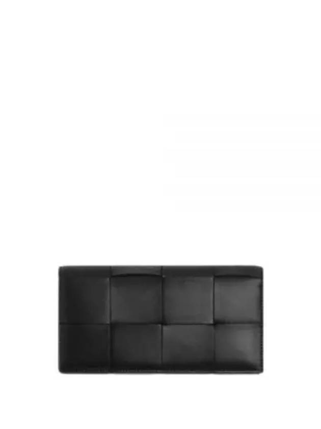 Intrecciato Large Flap Long Wallet Black - BOTTEGA VENETA - BALAAN 2