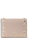 Rockstud Flip Bicycle Wallet Beige - VALENTINO - BALAAN.