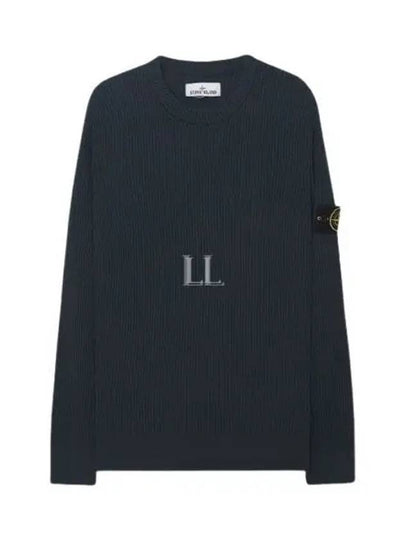 Wappen Patch Crew Neck Ribbed Wool Knit Dark Green - STONE ISLAND - BALAAN 2