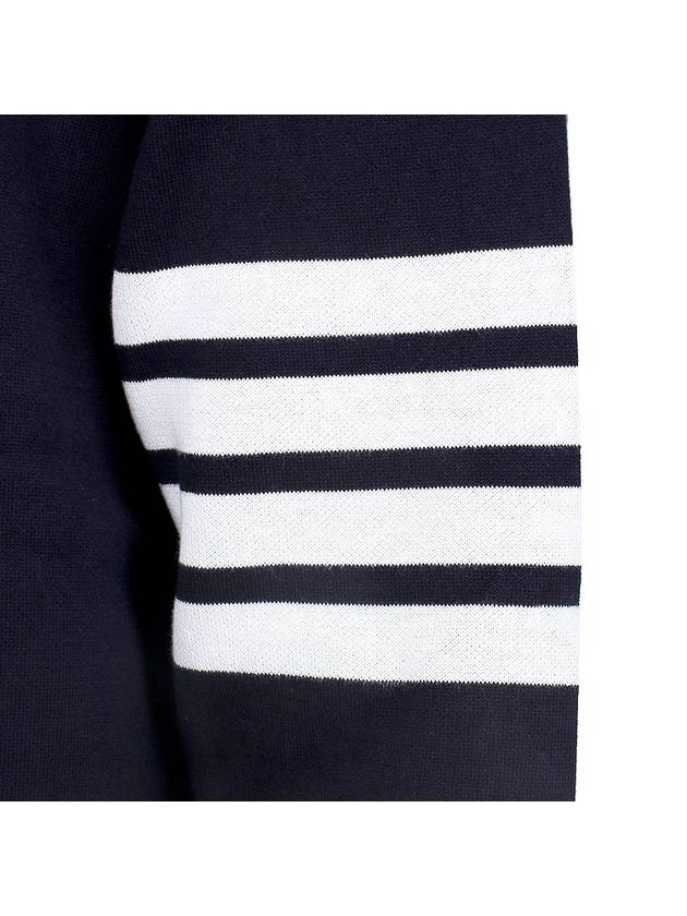 Fish Icon Jacquard Zip Up Hoodie Navy - THOM BROWNE - BALAAN 8