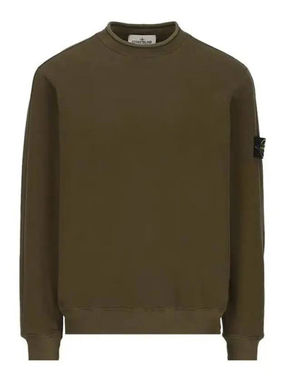 Stretch Cotton Fleece Mock Turtleneck Sweatshirt Olive Green - STONE ISLAND - BALAAN 2