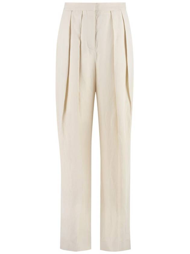 Women's Pleated Wide Pants Buttermilk - STELLA MCCARTNEY - BALAAN 2