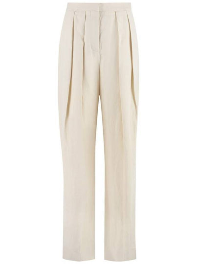 Women's Pleated Wide Pants Buttermilk - STELLA MCCARTNEY - BALAAN 2