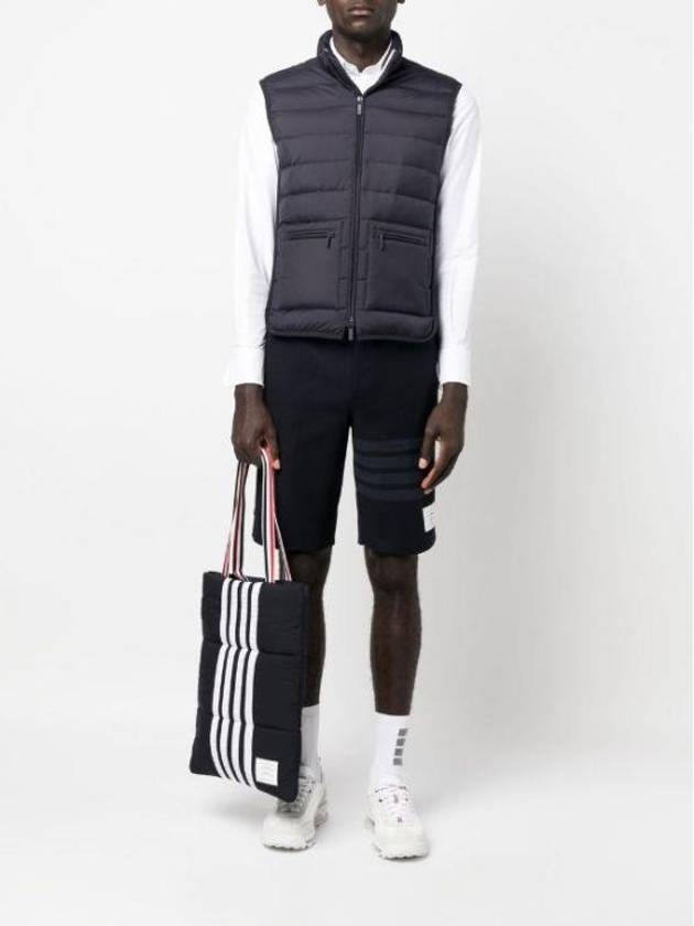 RWB Tab Zip-Up Pocket Vest Navy - THOM BROWNE - BALAAN 3