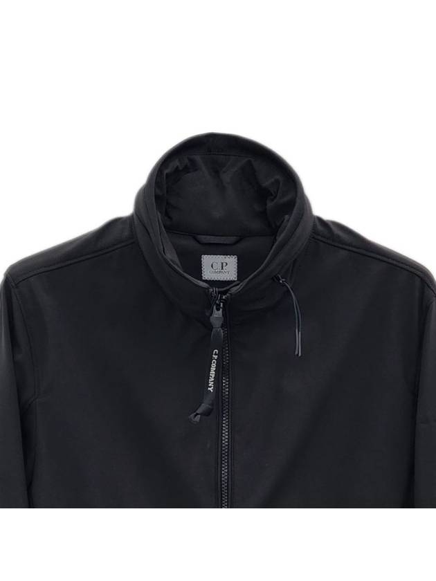 Lens Wappen Soft Shell Zip-Up Jacket Black - CP COMPANY - BALAAN 4