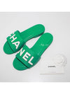 Stitch Lettering Logo Mules Women Slippers Green G39988 Y56482 K5712 - CHANEL - BALAAN 4