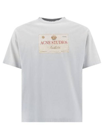 Layered Print Short Sleeve T-Shirt Light Grey - ACNE STUDIOS - BALAAN 1