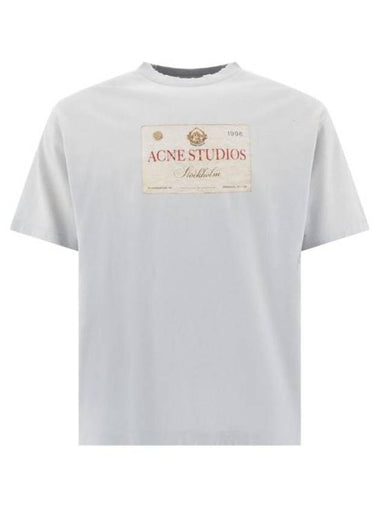 Layered Print Short Sleeve T-Shirt Light Grey - ACNE STUDIOS - BALAAN 1