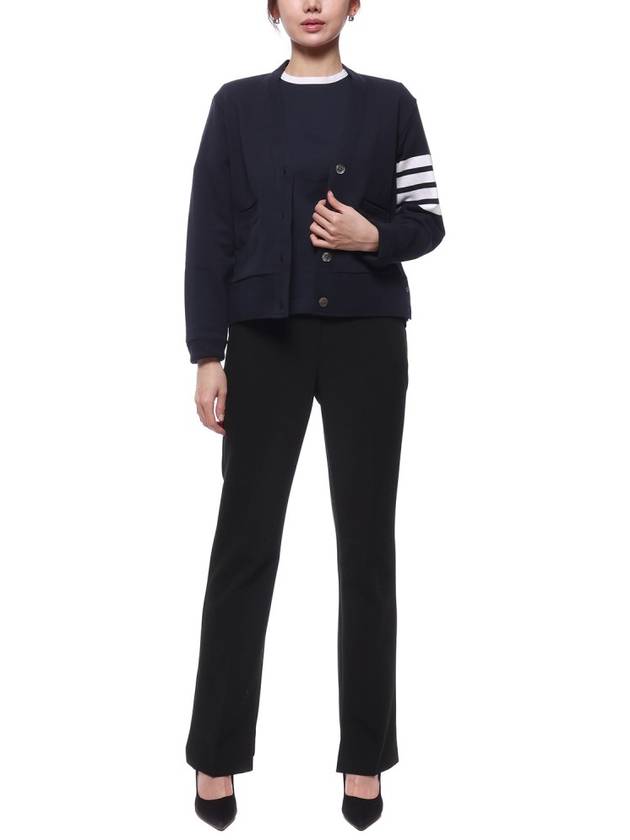 4-Bar Loopback Jersey Cardigan Navy - THOM BROWNE - BALAAN 4