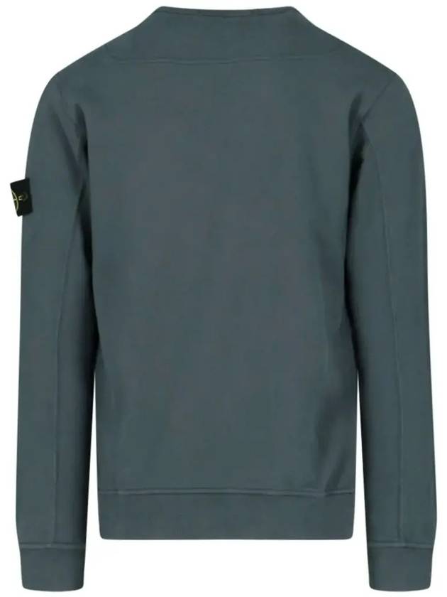 Brushed Cotton Fleece Garment Dyed Crewneck Sweatshirt Lead - STONE ISLAND - BALAAN 4