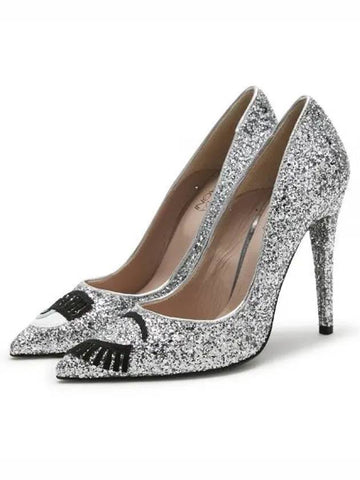 Women Makeup Glitter Silver High Heels CF632 1156304 - CHIARA FERRAGNI - BALAAN 1