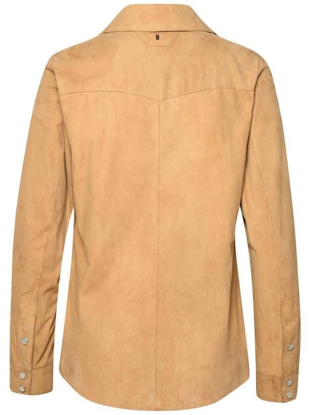 Salvatore Santoro Beige Leather Shirt - SALVATORE SANTORO - BALAAN 3