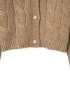 Turtleneck Cropped Knit Cardigan Beige - HIGH SCHOOL DISCO - BALAAN 7