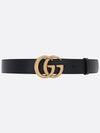 GG Marmont Buckle Leather Belt Black - GUCCI - BALAAN 2