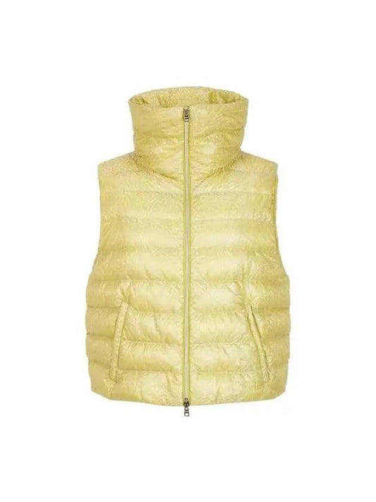 Women s Glitter Lace Goose Down Padding Vest Yellow 270107 - HERNO - BALAAN 1