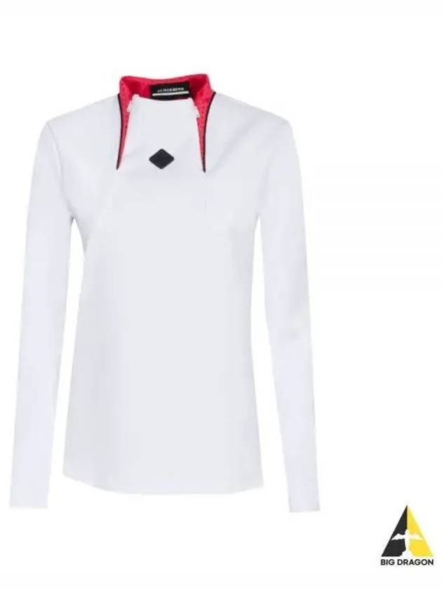 Tweeny Zipped Mid Layer Long Sleeve T-Shirt White - J.LINDEBERG - BALAAN 2