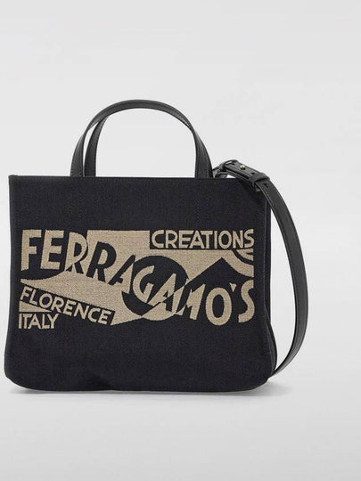 Logo Print Tote Bag Black - SALVATORE FERRAGAMO - BALAAN 2