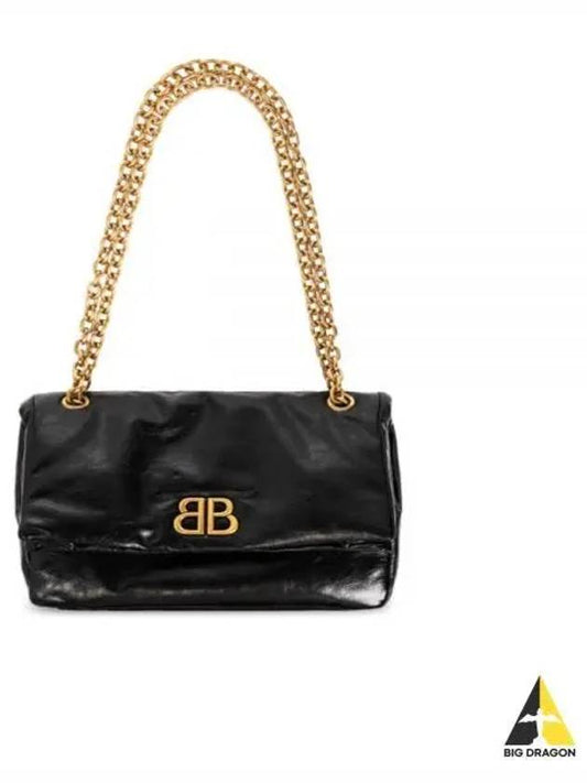 Monaco Small Chain Shoulder Bag Black - BALENCIAGA - BALAAN 2