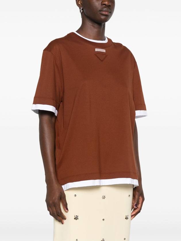 layered cotton T-shirt - PRADA - BALAAN 3