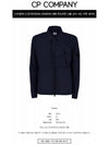 Lens Chrome Overshirt Zip-up Jacket Navy - CP COMPANY - BALAAN.