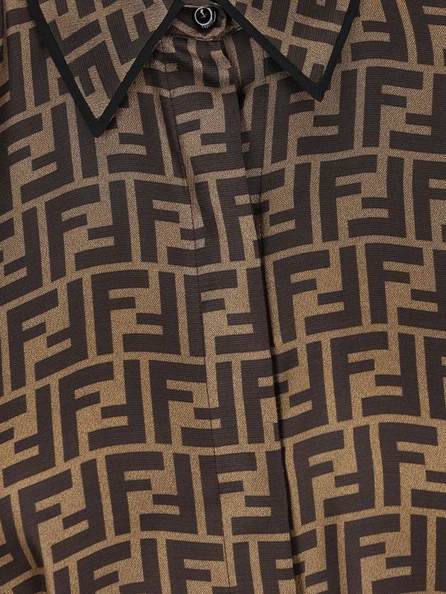 Twill Short Dress Brown - FENDI - BALAAN 4