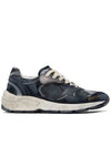 Running Leather Mesh Suede Low Top Sneakers Dark Blue - GOLDEN GOOSE - BALAAN 3