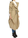 Trench Coat with Ruffles Beige Cotton Gabardine - DIOR - BALAAN 5