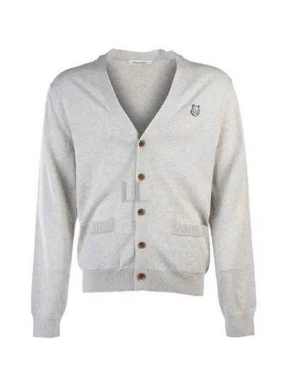 Bold Fox Head Patch Regular Cardigan Grey - MAISON KITSUNE - BALAAN 2