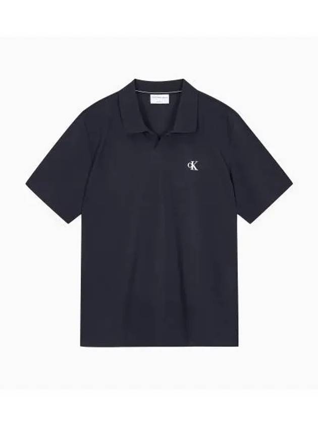 Jeans Logo Relaxed Fit Pique Short Sleeve Polo Shirt Night Sky - CALVIN KLEIN - BALAAN 2