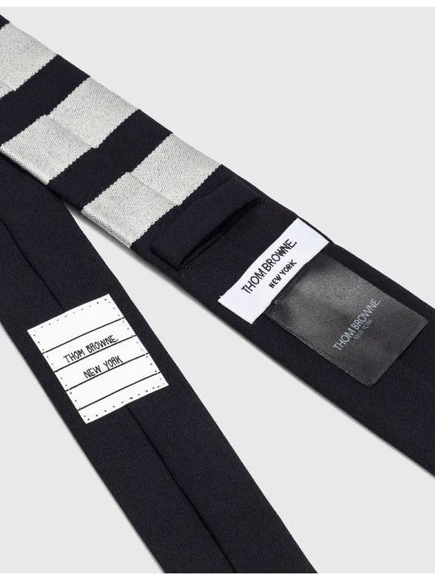 4-Bar Plain Wool Tie Navy - THOM BROWNE - BALAAN 4