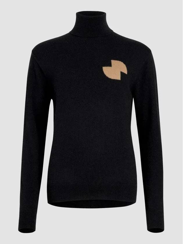 Wool Logo Turtleneck Black - PATOU - BALAAN 2