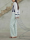 Women's Wool Gabardine Straight Pants Mint - RS9SEOUL - BALAAN 3