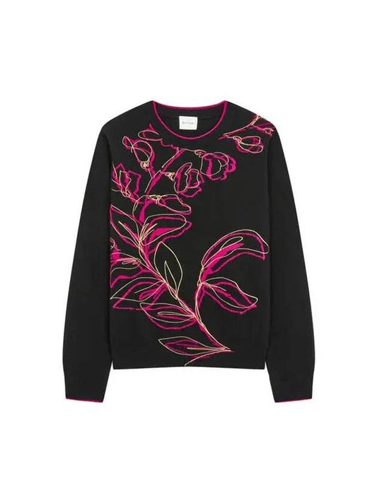 30 9 29 Women s Floral Point Wool Knit Black - PAUL SMITH - BALAAN 1