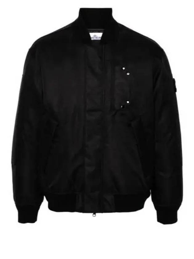 Compass Wappen Logo Twill Padding Bomber Jacket Black - STONE ISLAND - BALAAN 2