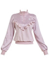 Golf Wear Satin Frill Sweatshirt Pink - J JANE - BALAAN 2